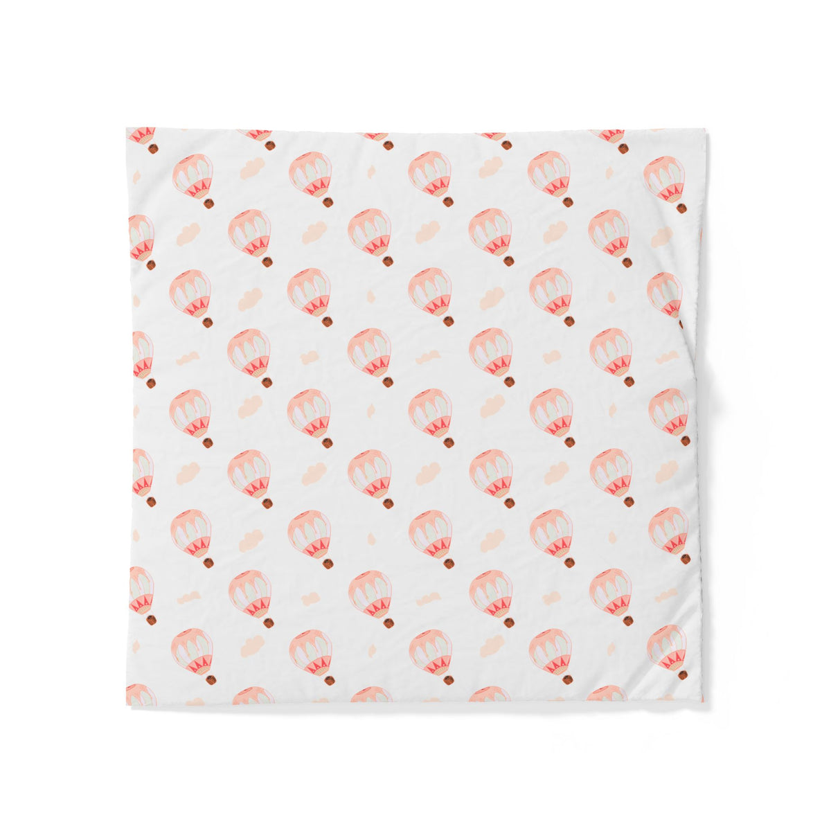 Ragon Balooning Cotton Duvet Cover — Pink Watercolor Balloon Pattern, Cozy Nursery/Bedroom Bedding
