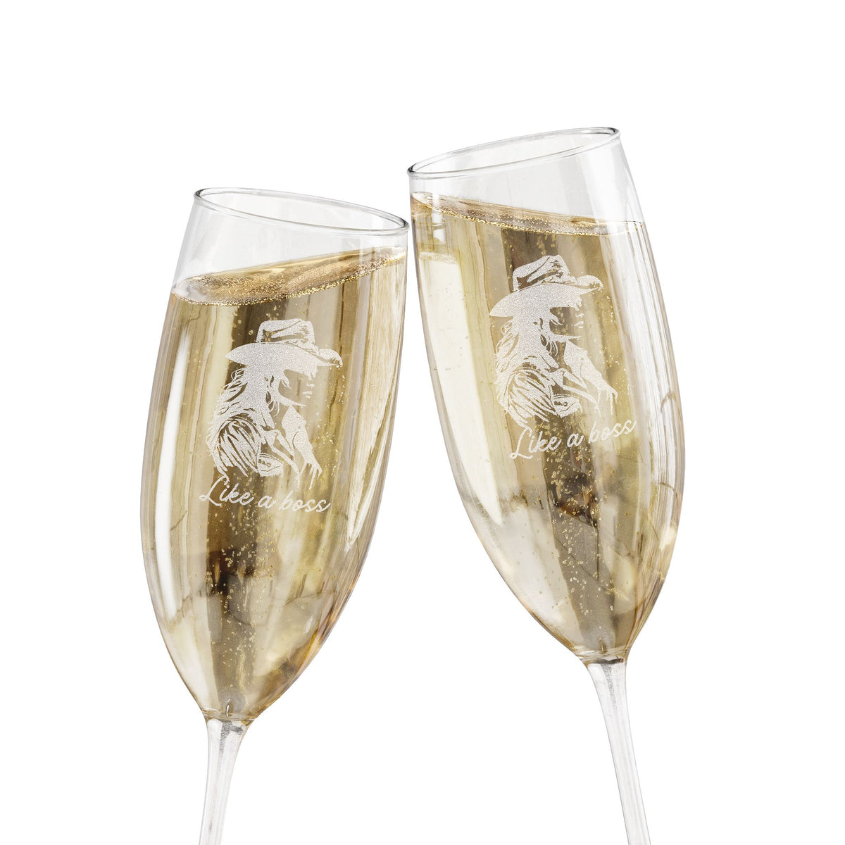Engraved Champagne Flute - Cowgirl Silhouette 8oz