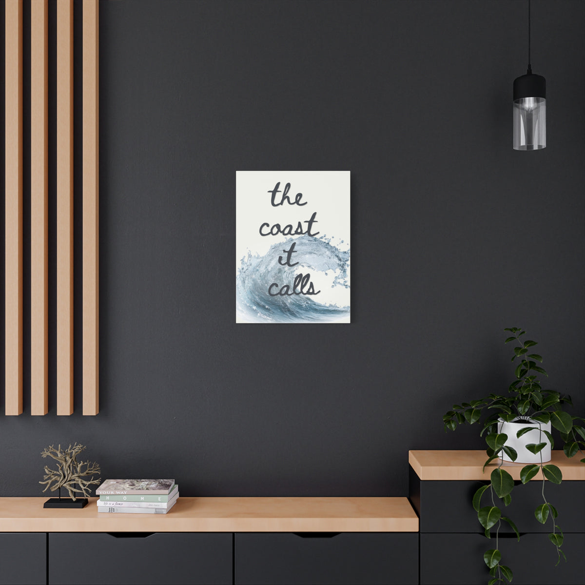 Coast It Calls Matte Canvas Wall Art — Coastal Wave Beach Quote