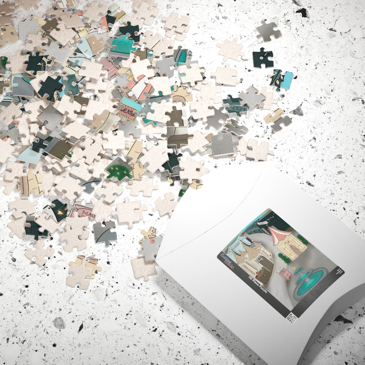 Ragon Whimsical Market Square Jigsaw Puzzle — Cozy Fairground Scene - I Found A Rock (110–1014 pcs)
