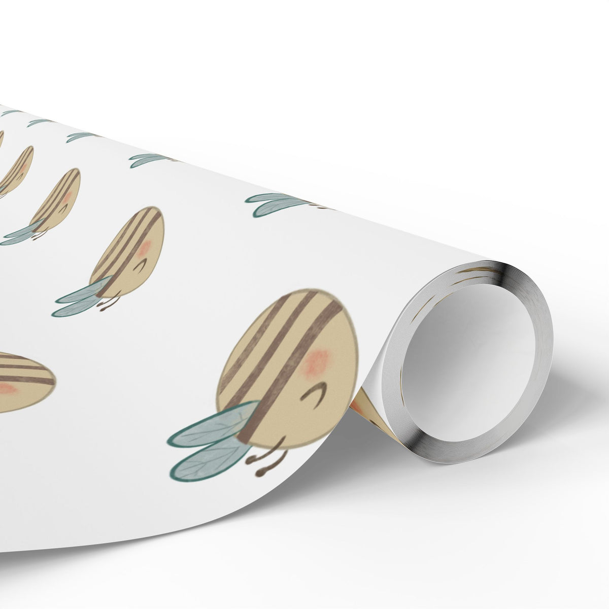 Ragon Bizzy Bee Wrapping Paper – Cute Beige & Teal Bee Gift Wrap