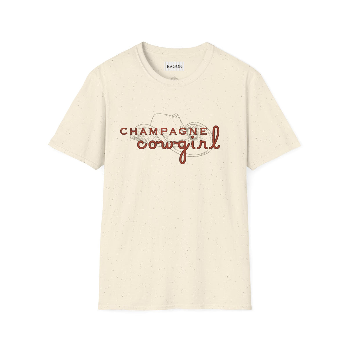 Champagne Cowgirl T-Shirt — Rustic Western Bubbly Graphic Tee