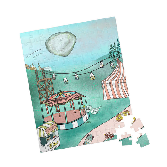 Ragon Whimsical Seaside Carnival Puzzle — I Found A Rock - Retro Fairground Illustration (110 pcs)