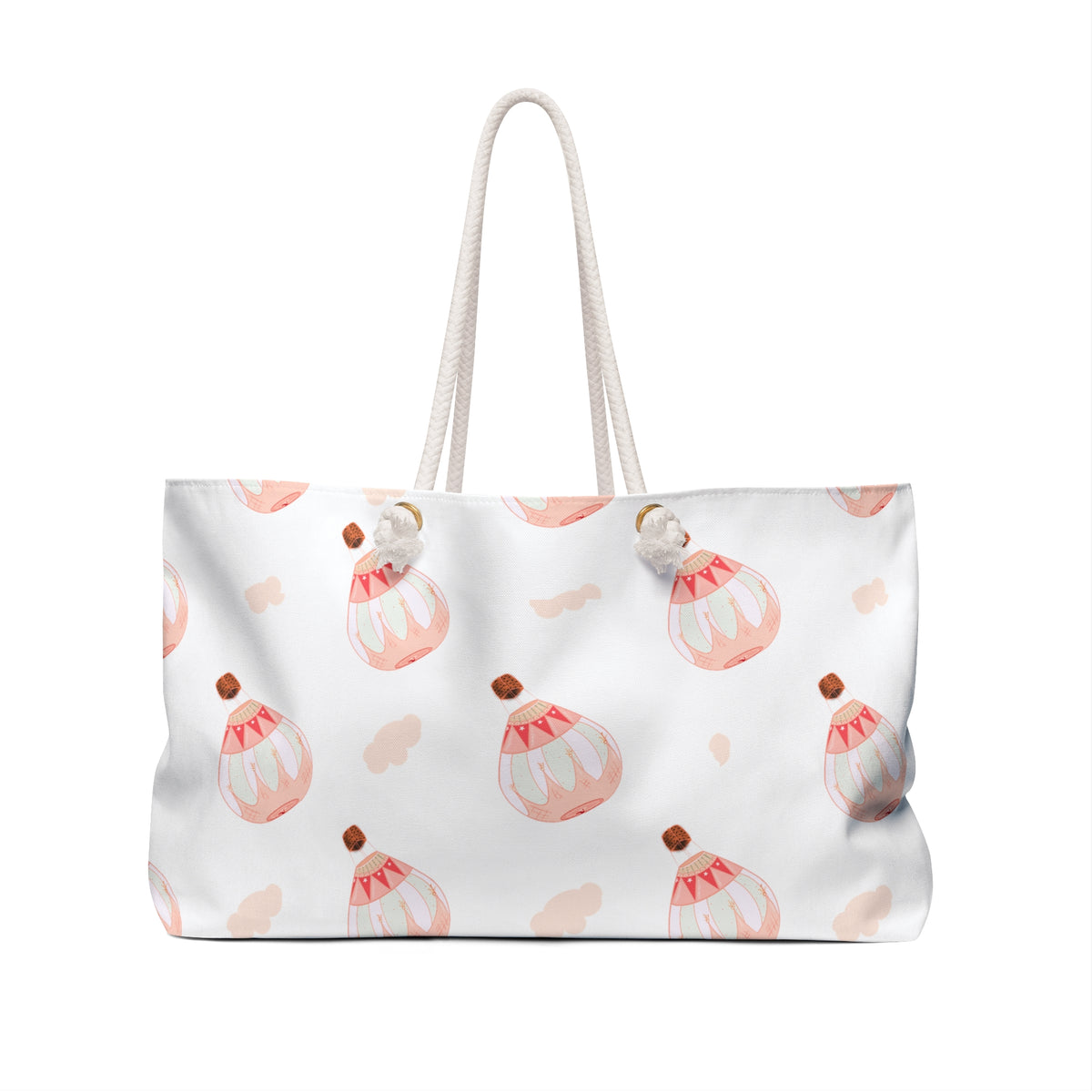 Ragon Balooning Weekender Bag — Pink Watercolor Hot Air Balloon Travel Tote