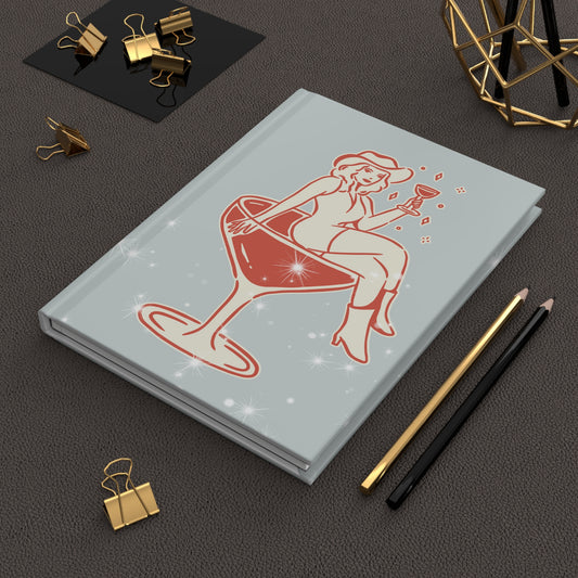 Cowgirl Cocktail Hardcover Journal — Sparkling Retro Femme Cocktail Notebook