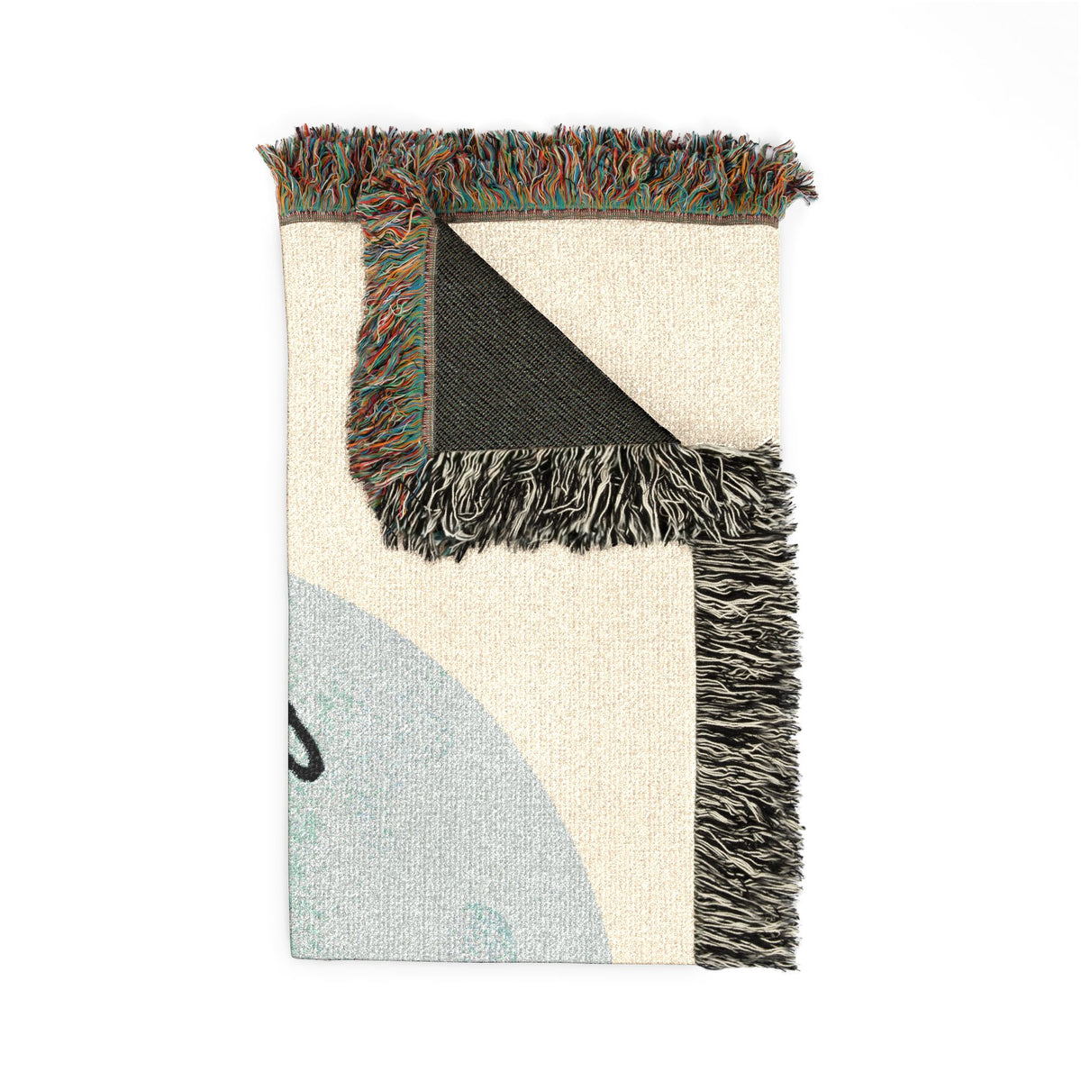 Anchor Me Woven Blanket — Nautical Coastal Throw with Ocean Circle Design