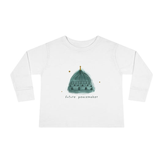 Toddler Long Sleeve Tee — 'Future Peacemaker' Mosque Illustration Kids Shirt