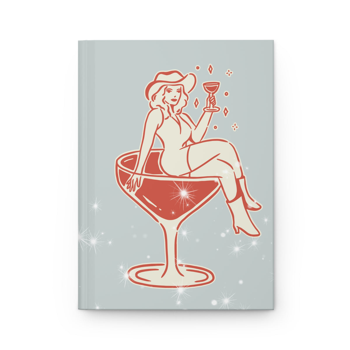 Cowgirl Cocktail Hardcover Journal — Sparkling Retro Femme Cocktail Notebook