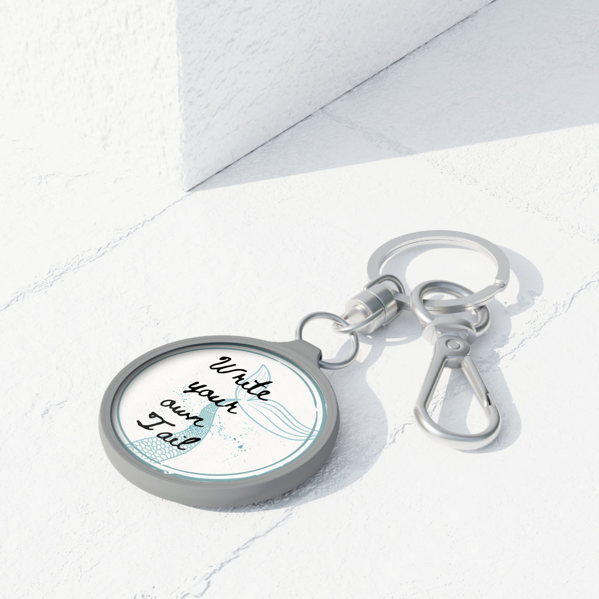 Mermaid Tail Keyring - 'Write Your Own Tail' Inspirational Metal Keychain