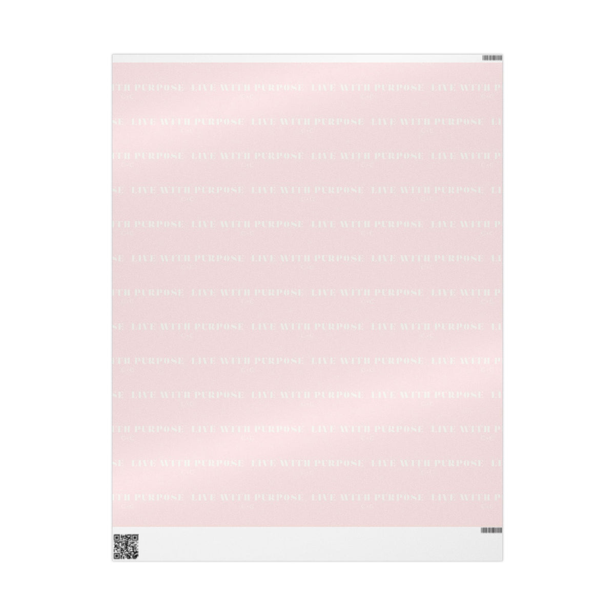 Pink Minimalist Live with Purpose Wrapping Paper Roll — Soft Blush Gift Wrap