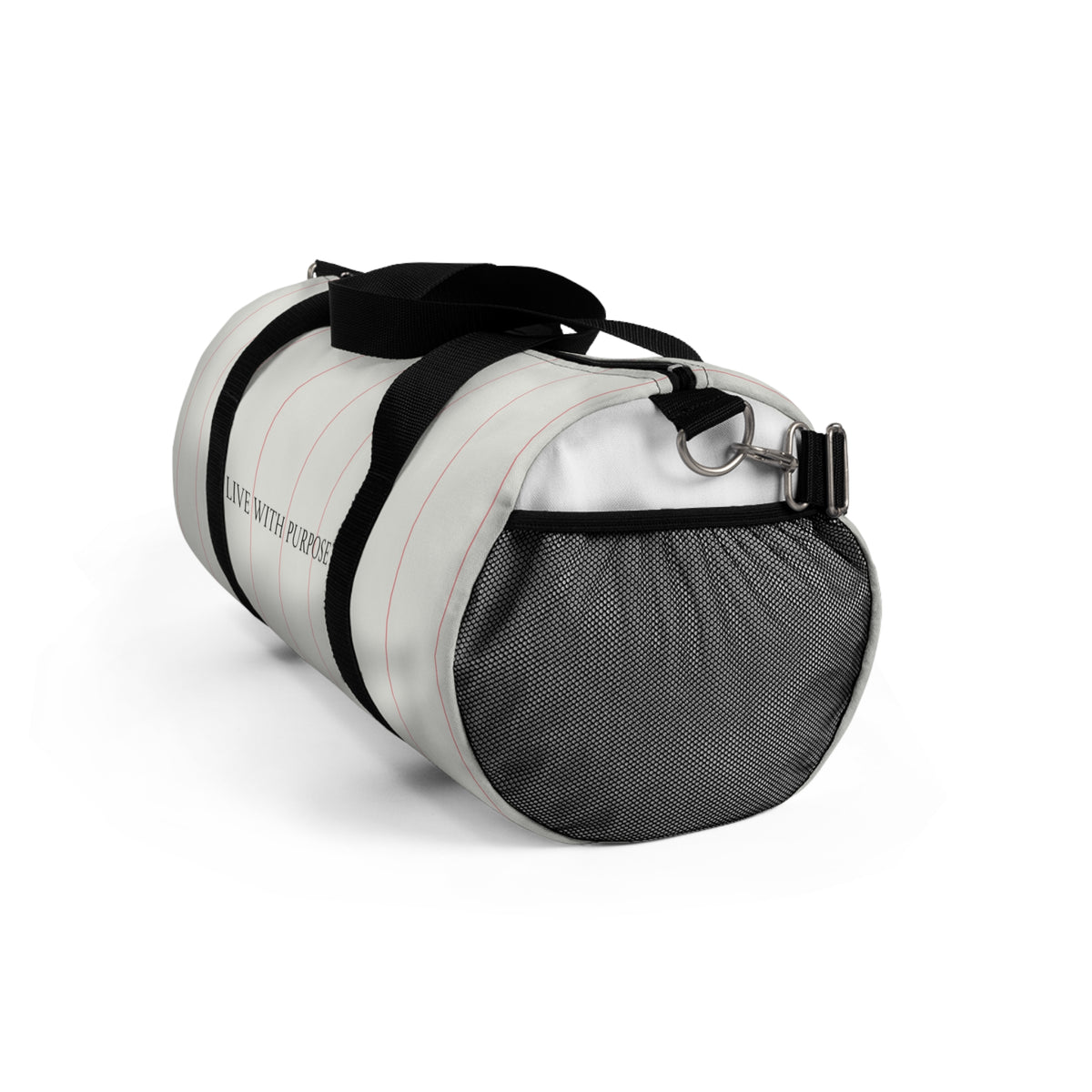 Live With Purpose Lined Canvas Duffel Bag — Minimalist Travel & Gym Overnight Bag