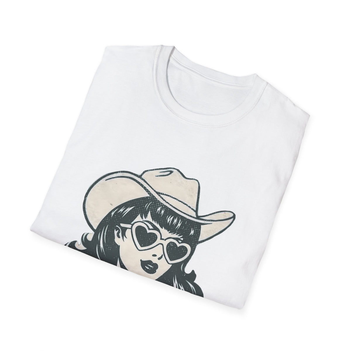 Cowgirl Pinup T-Shirt — Retro Heart Sunglasses Graphic