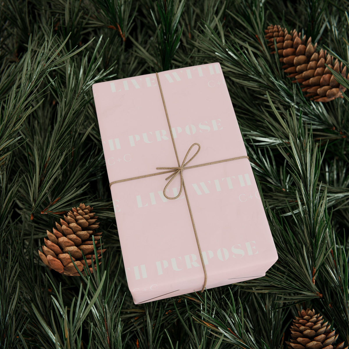 Pink Minimalist Live with Purpose Wrapping Paper Roll — Soft Blush Gift Wrap