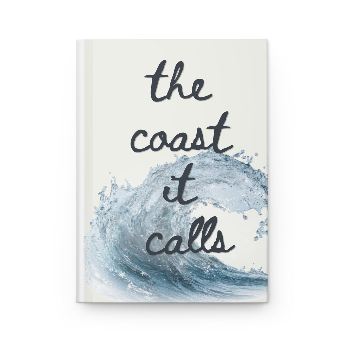 Hardcover Journal – “The Coast It Calls” Nautical Wave Notebook (Striped Back)