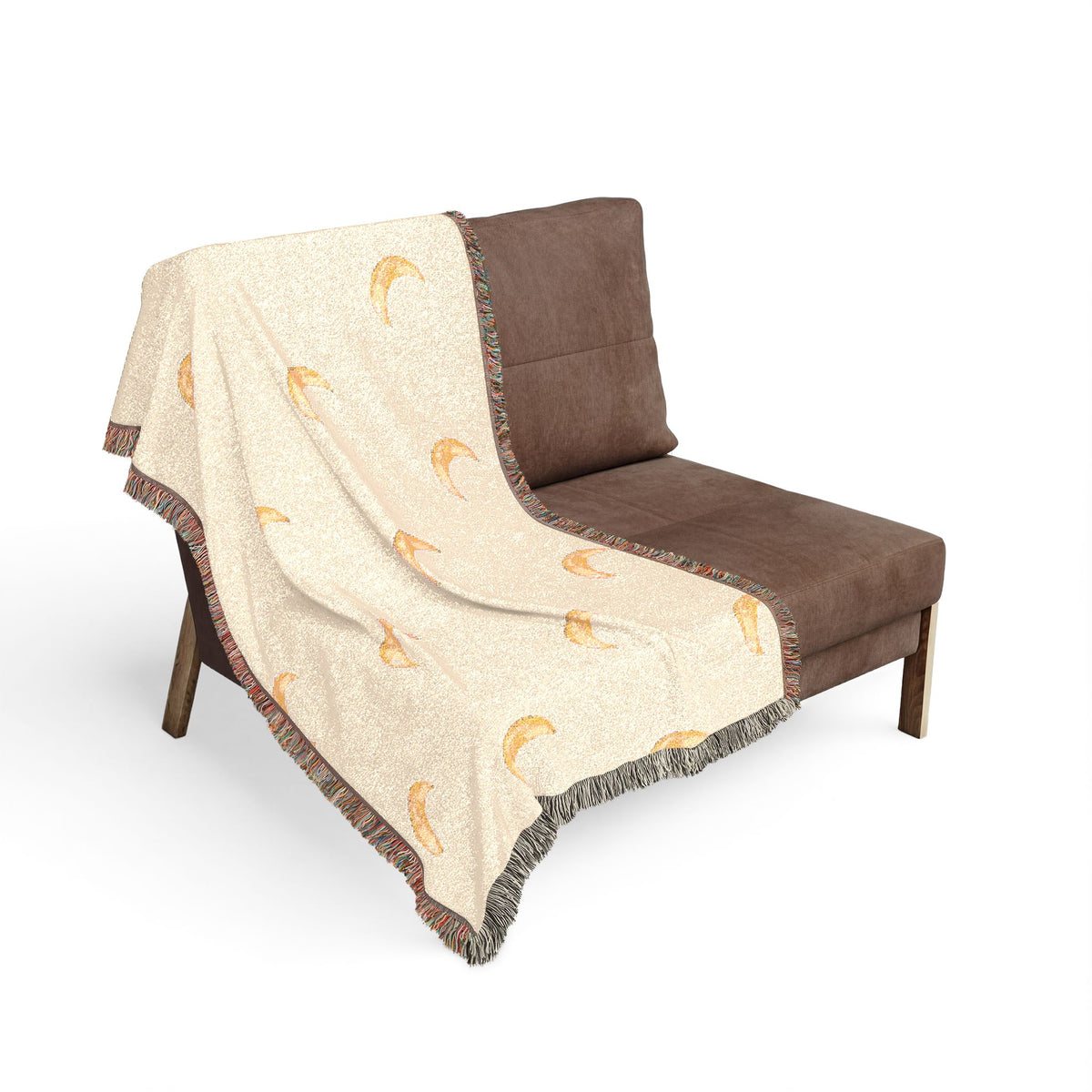 Ragon Moon Pattern Woven Blanket — Cozy Crescent Throw for Bedroom & Nursery