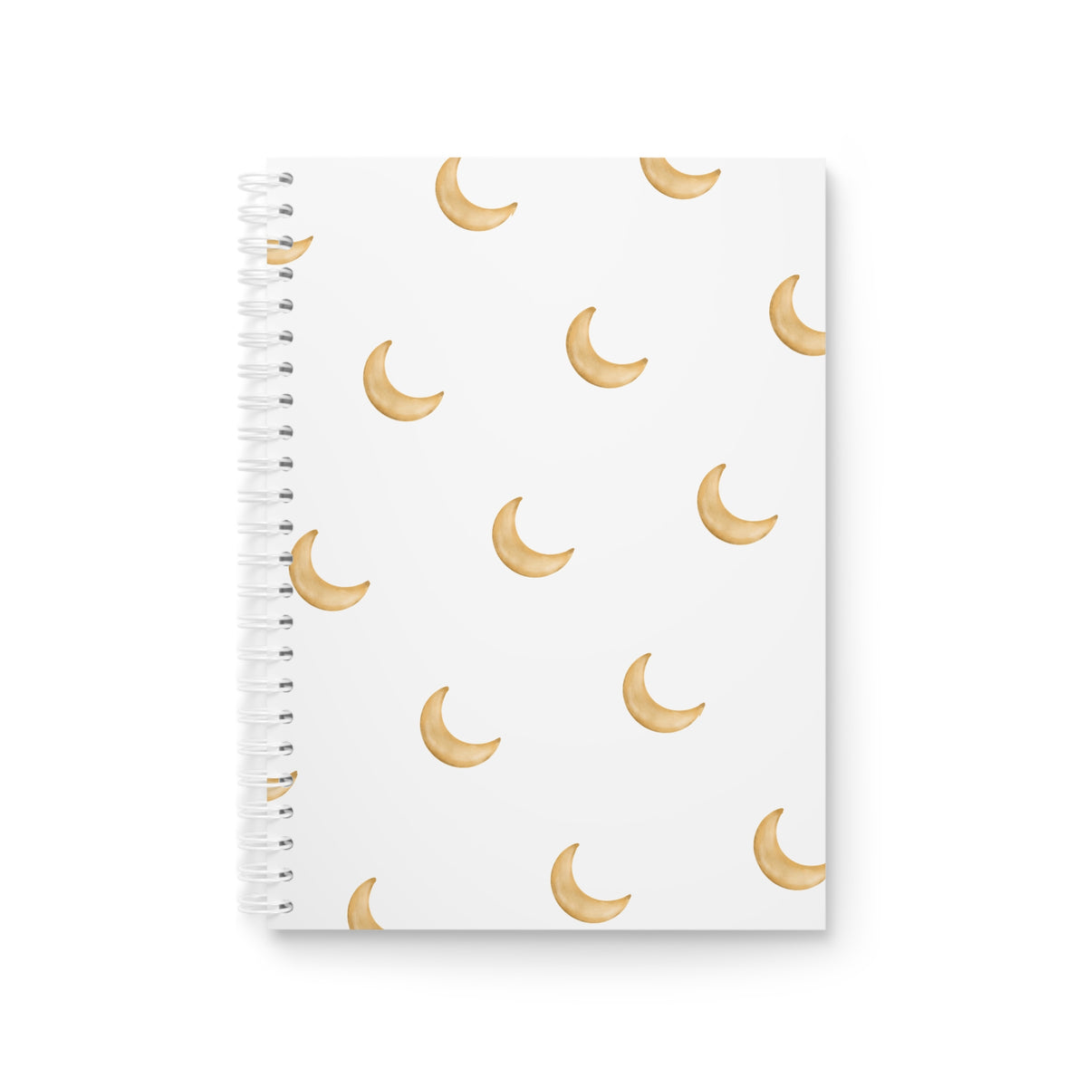 Ragon Gold Crescent Moon Spiral Notebook — Minimal Celestial Journal for Notes & Gifts