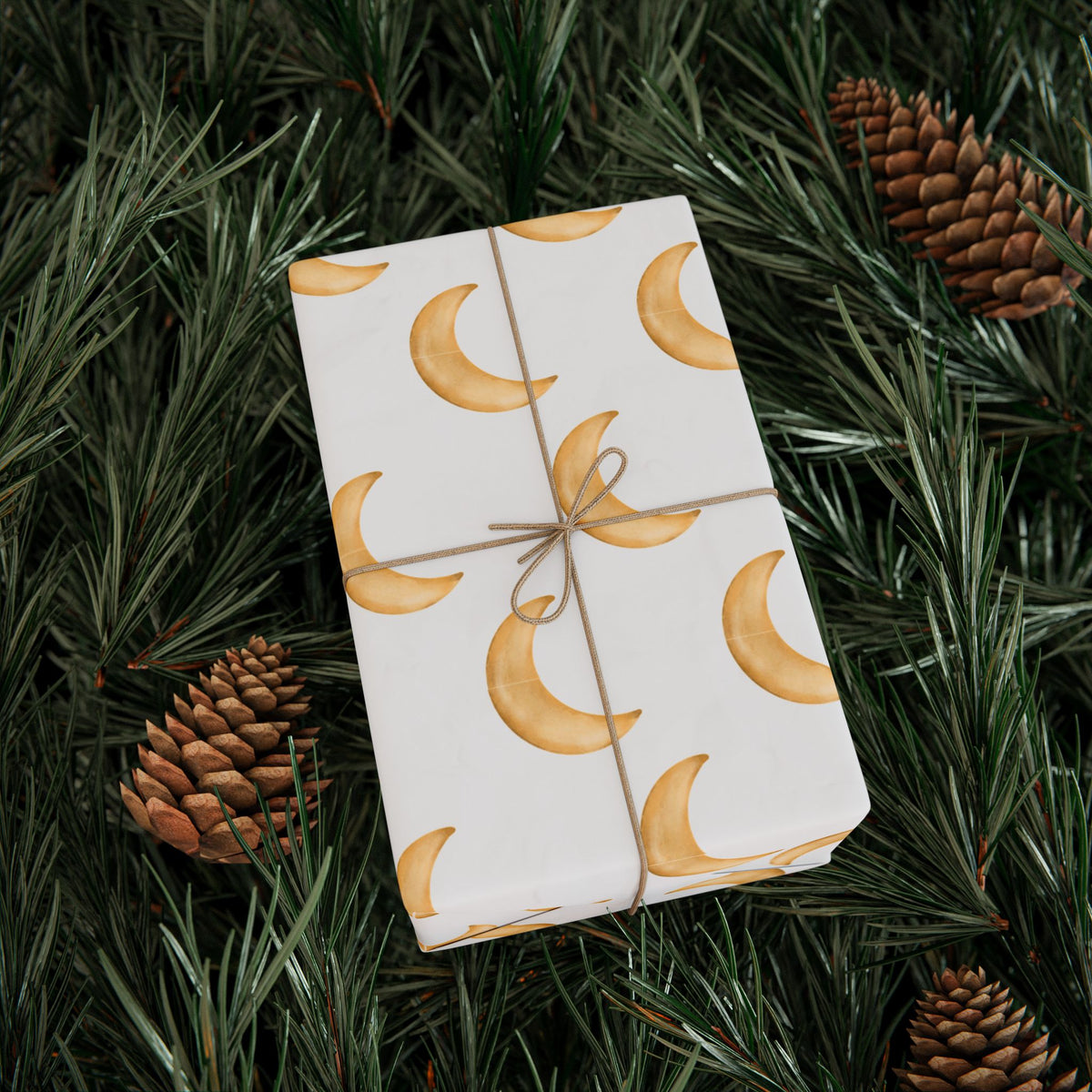 Gold Crescent Moon Wrapping Paper