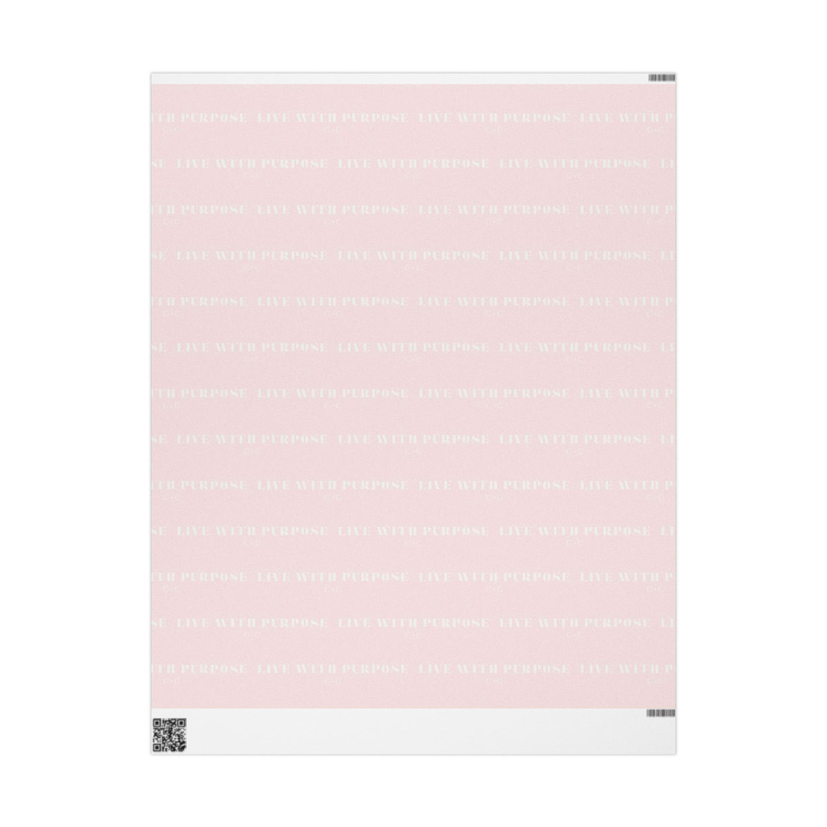 Pink Minimalist Live with Purpose Wrapping Paper Roll — Soft Blush Gift Wrap