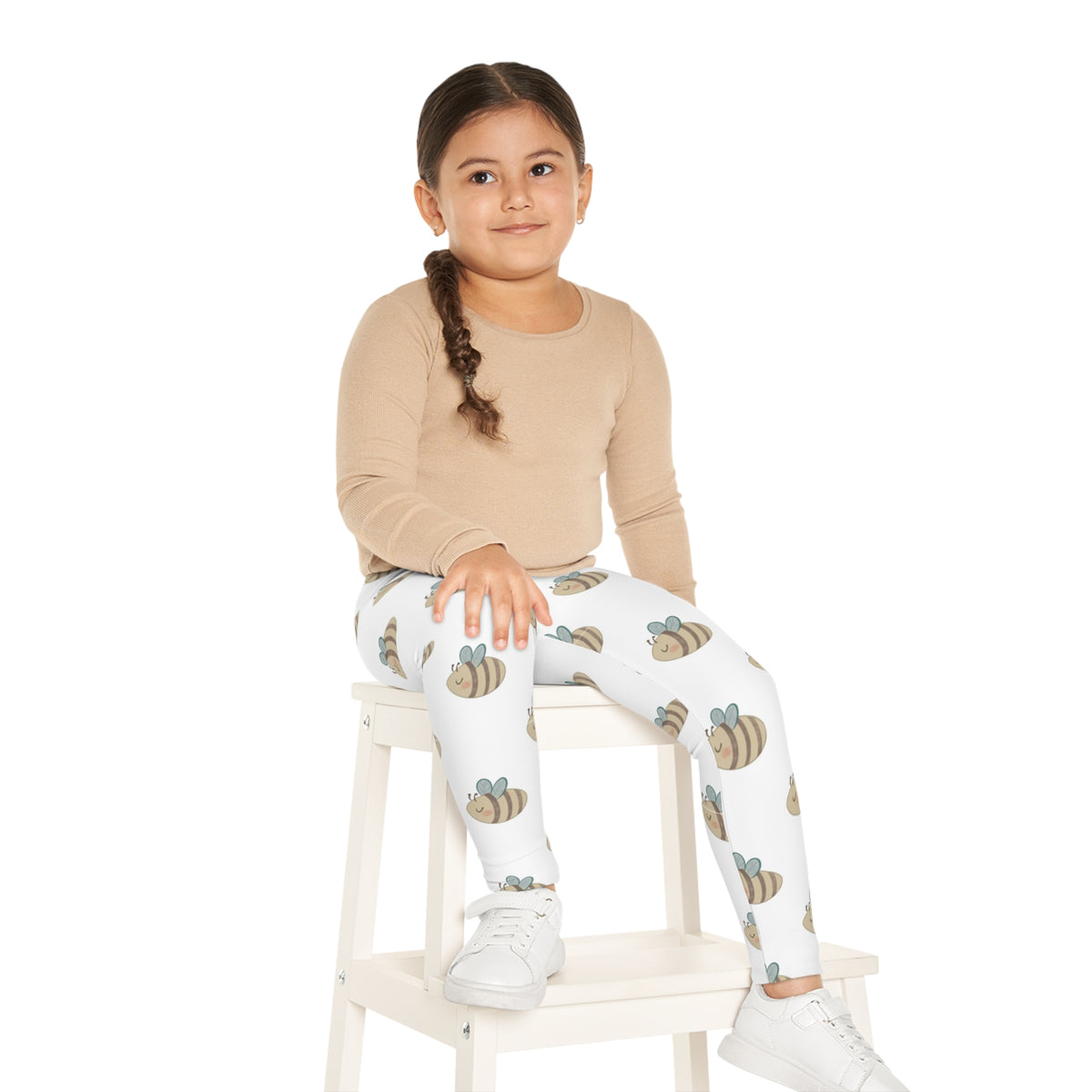 Kids Bee Print Leggings — Cute Honeybee Pattern All-Over Print