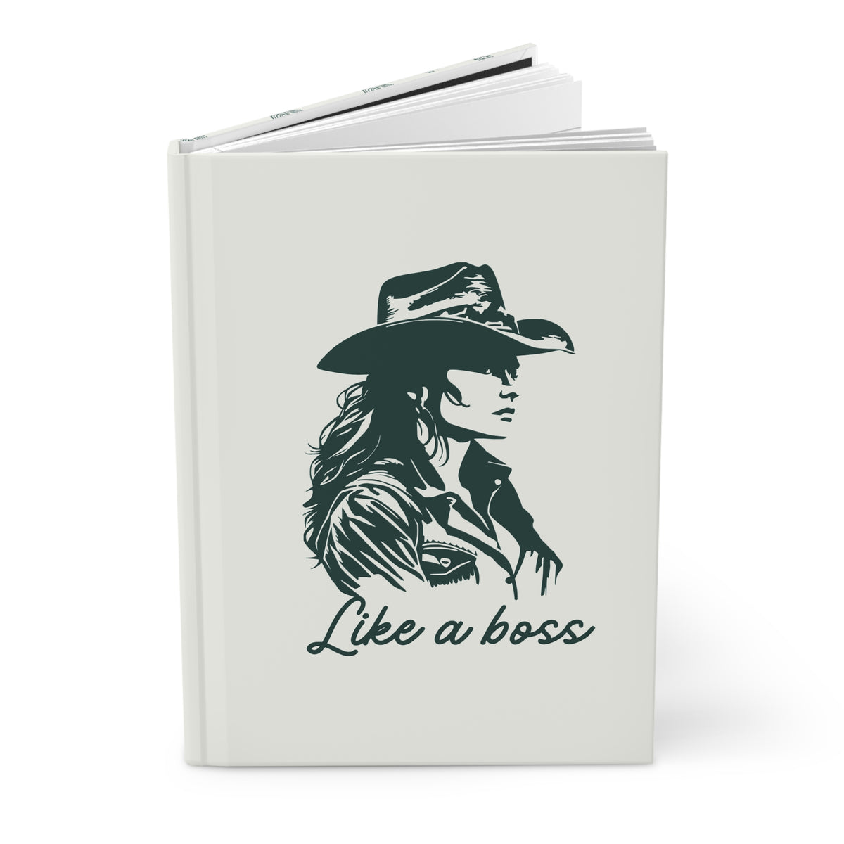 Cowgirl Journal — "Like a Boss" Hardcover Notebook with Cactus Pattern