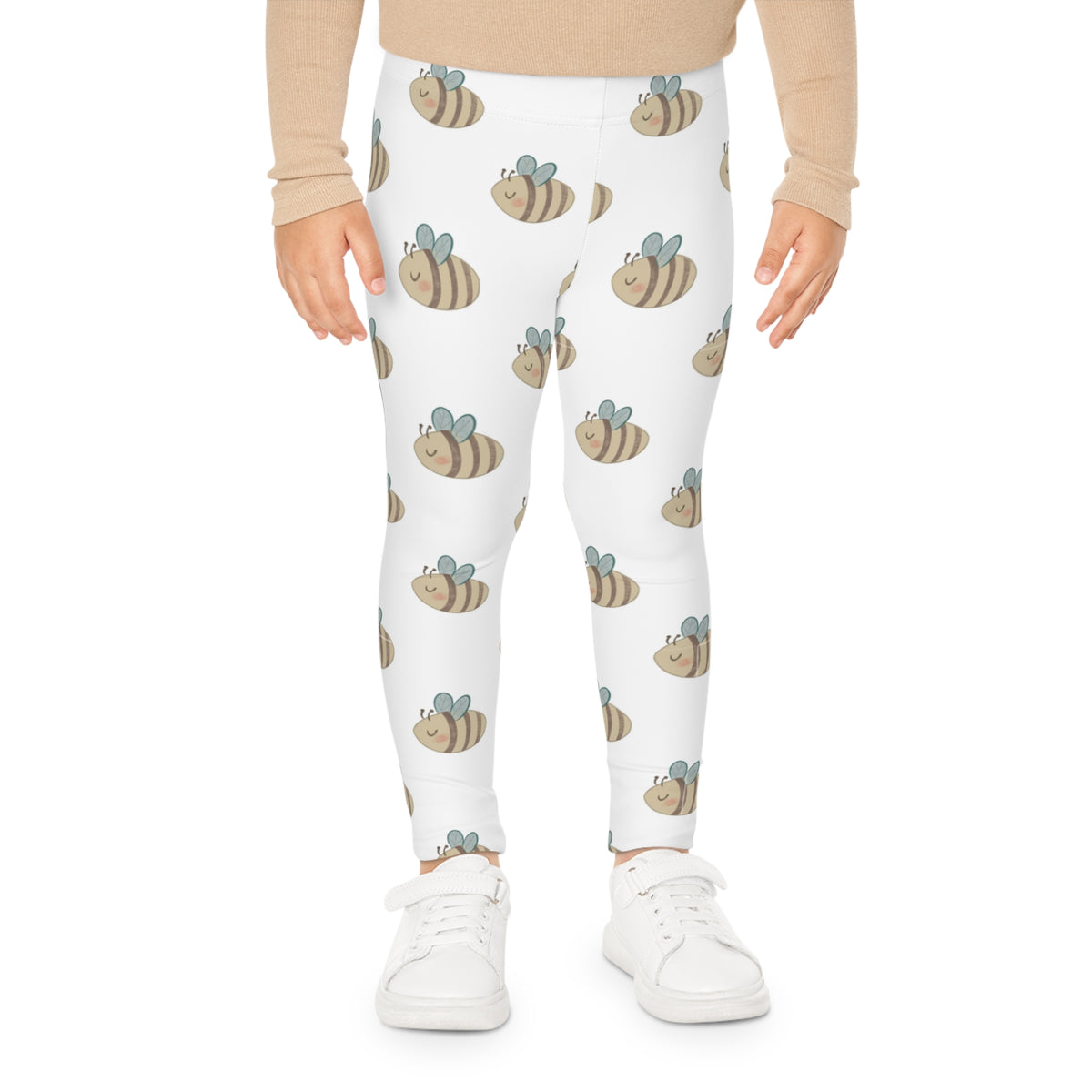 Kids Bee Print Leggings — Cute Honeybee Pattern All-Over Print