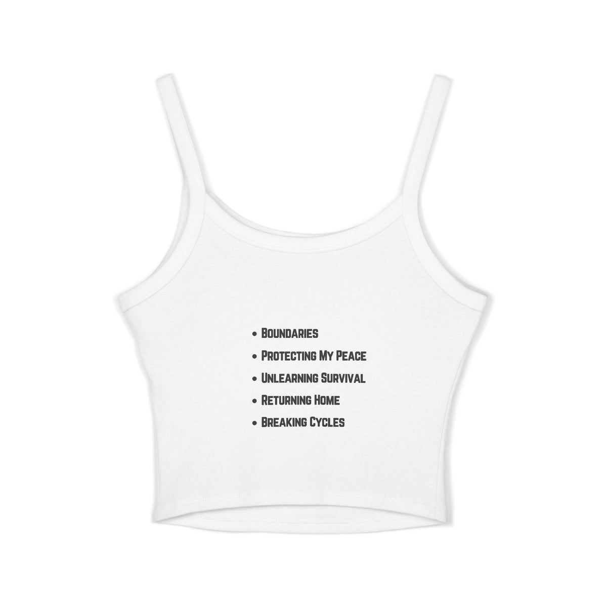 Crop Selfish Era Co. Tank Top with Minimalist Checklist Design — Feminine Casual Summer Top