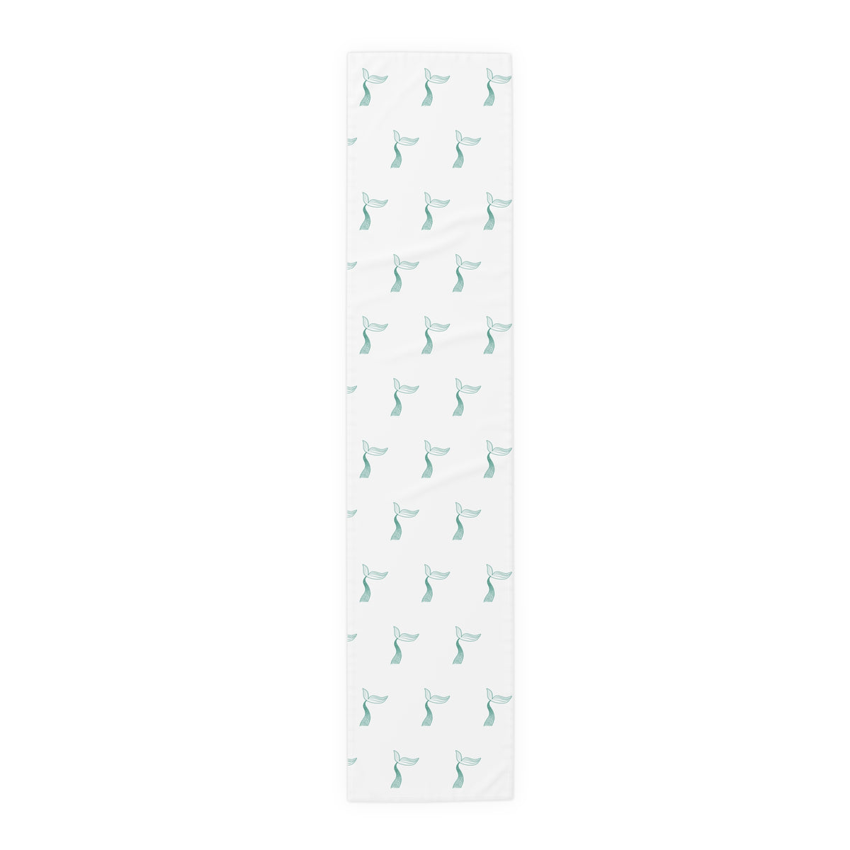 Mermaid Tail Pattern Table Runner — Coastal Cotton-Blend Decor
