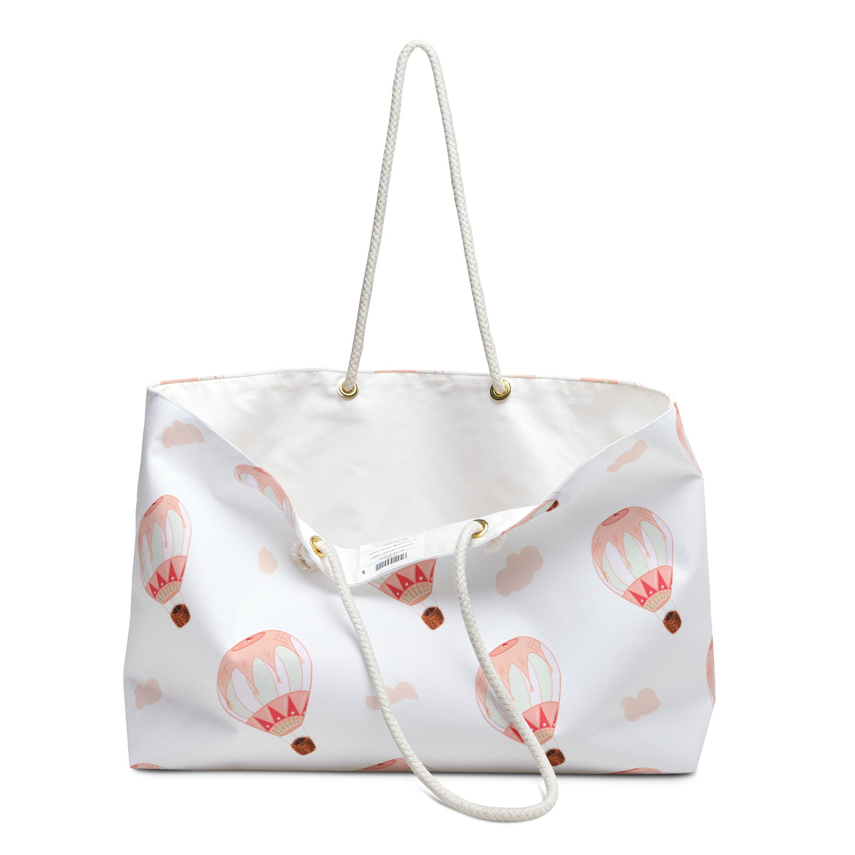 Ragon Balooning Weekender Bag — Pink Watercolor Hot Air Balloon Travel Tote