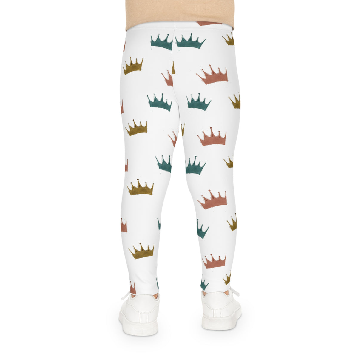 Ragon Kids Crown Print Leggings — Colorful Royalty Pattern