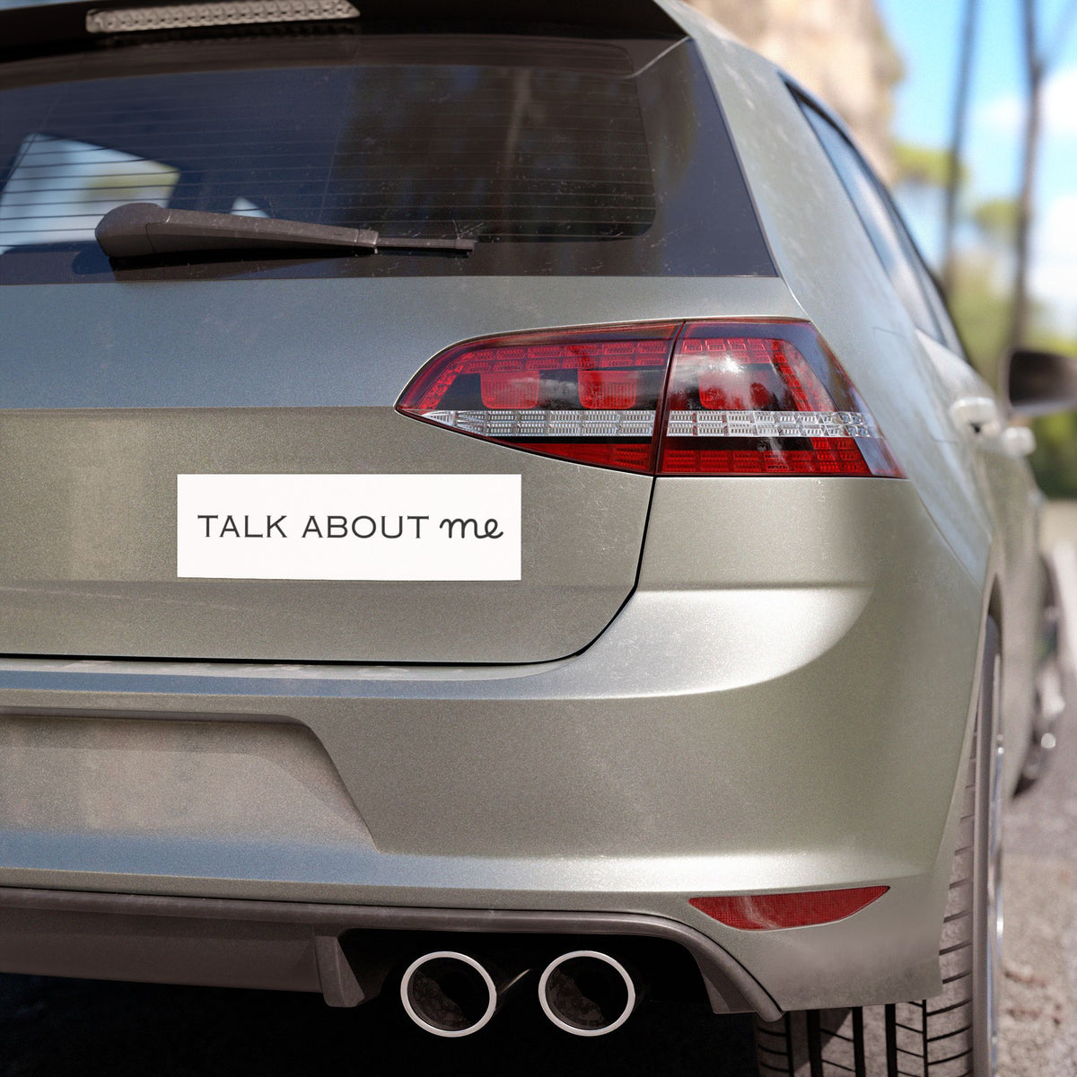 Car Magnet — Minimal "TALK ABOUT me" Script Design