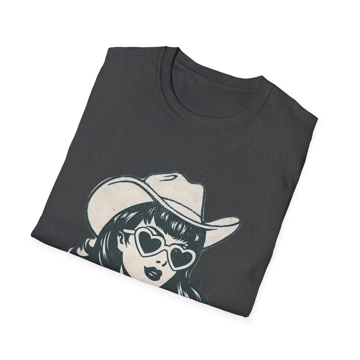 Cowgirl Pinup T-Shirt — Retro Heart Sunglasses Graphic