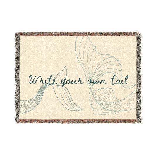 Write Your Own Tail Mermaid Woven Throw Blanket