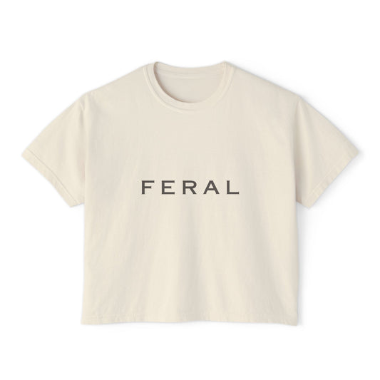 Feral Women's Boxy Tee — Minimal Graphic Cropped T-Shirt