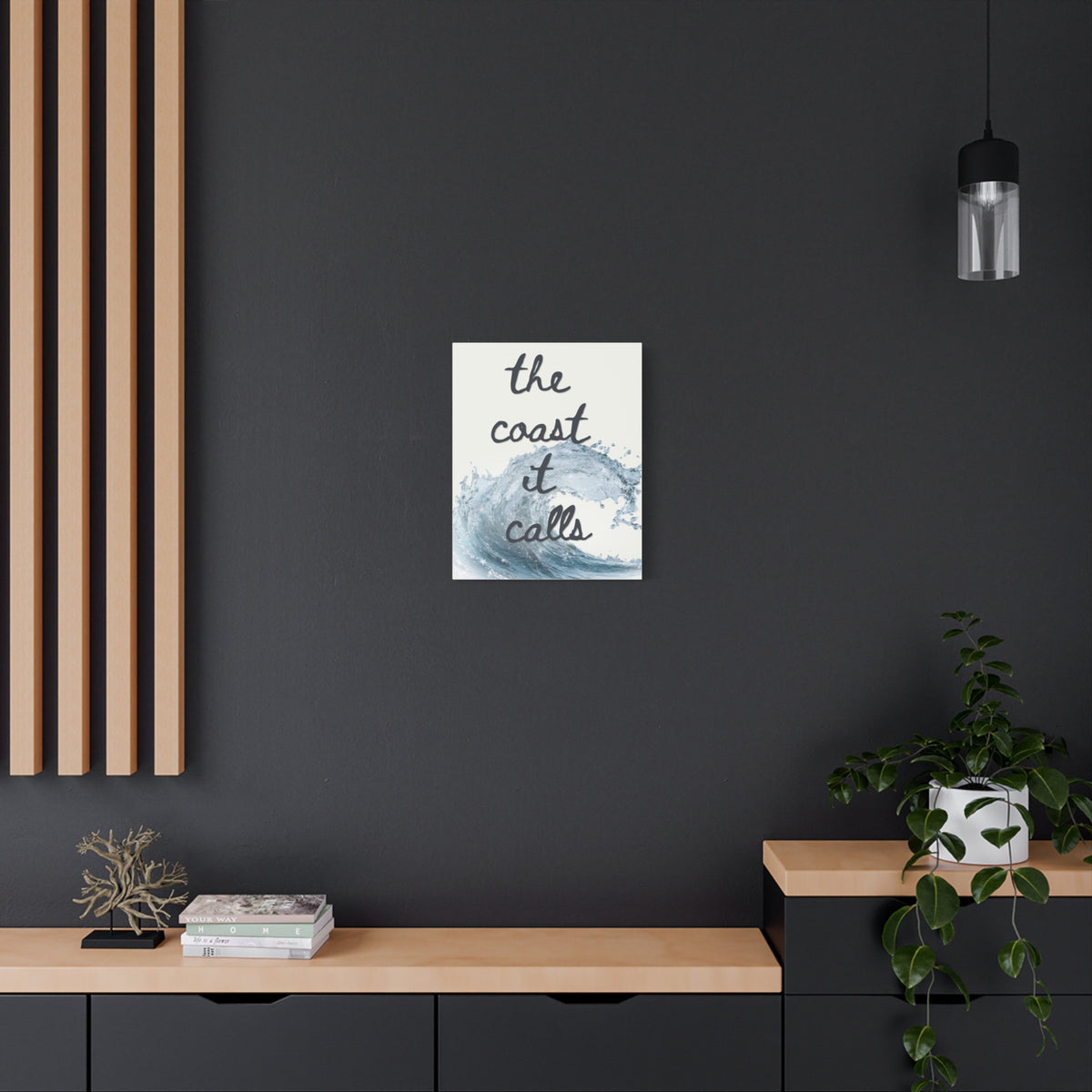 Coast It Calls Matte Canvas Wall Art — Coastal Wave Beach Quote