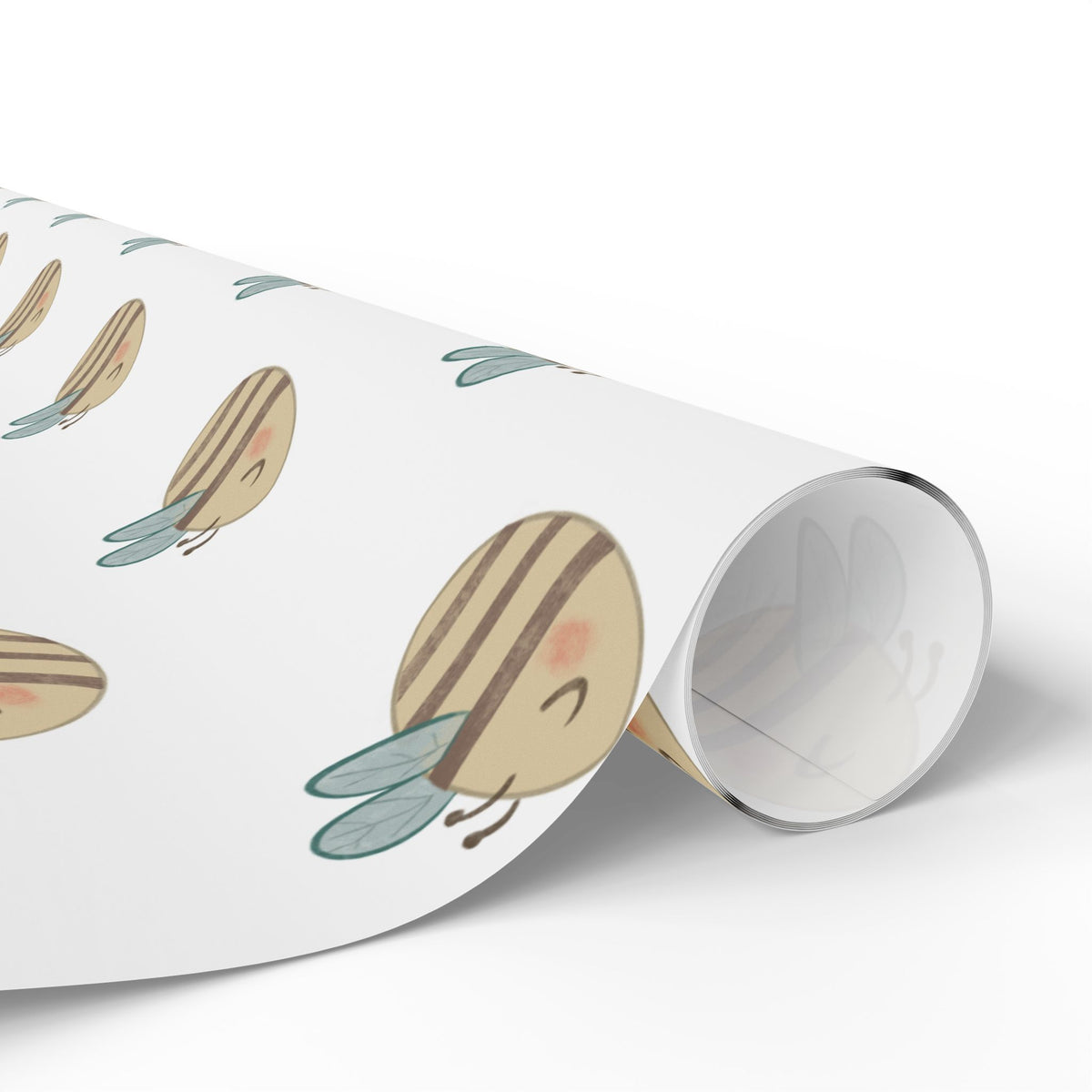 Ragon Bizzy Bee Wrapping Paper – Cute Beige & Teal Bee Gift Wrap