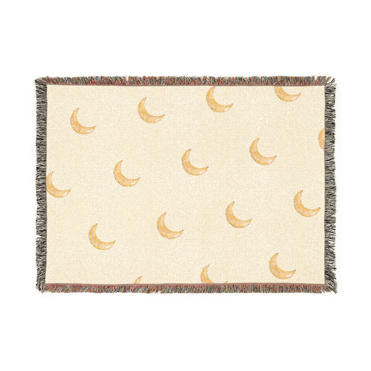 Ragon Moon Pattern Woven Blanket — Cozy Crescent Throw for Bedroom & Nursery