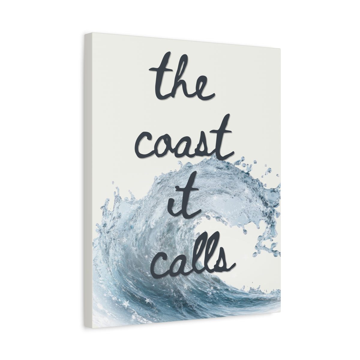 Coast It Calls Matte Canvas Wall Art — Coastal Wave Beach Quote