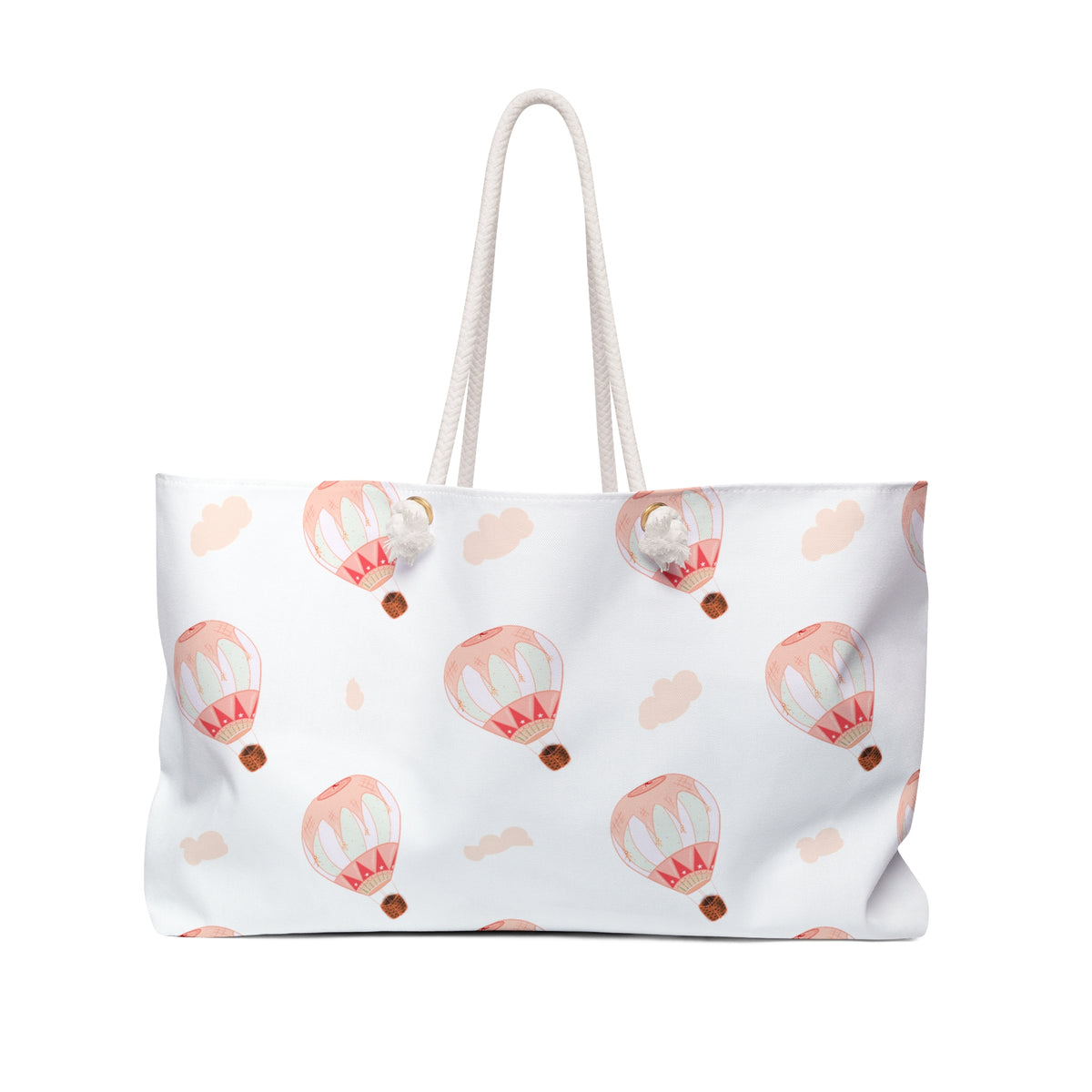Ragon Balooning Weekender Bag — Pink Watercolor Hot Air Balloon Travel Tote