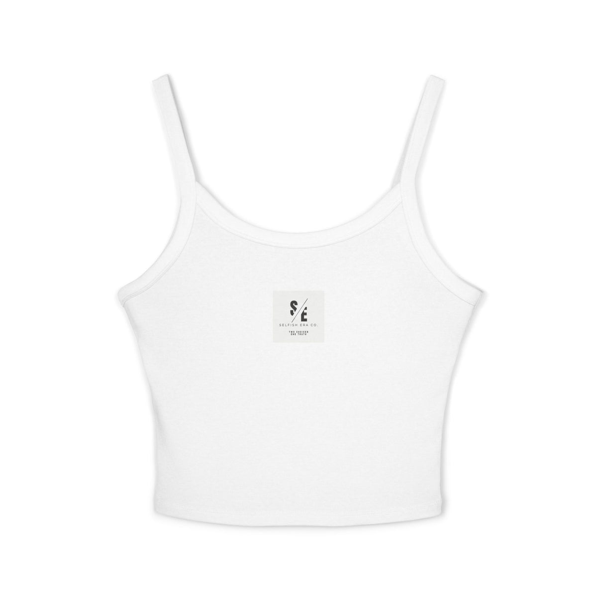 Crop Selfish Era Co. Tank Top with Minimalist Checklist Design — Feminine Casual Summer Top