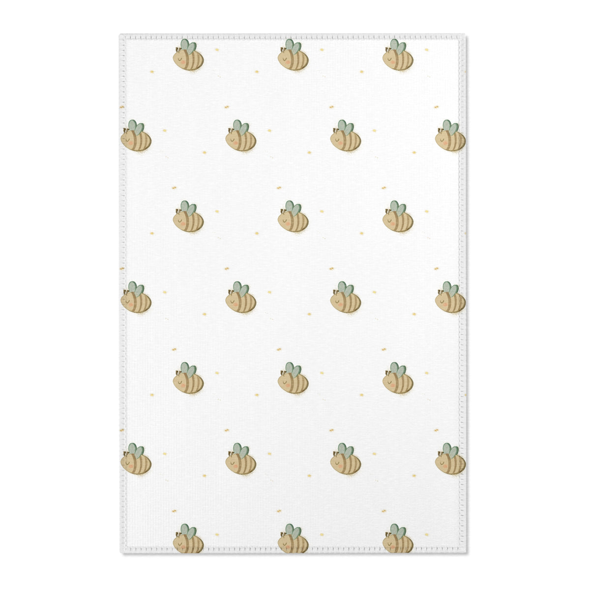Ragon Sleepy Bee Area Rug - Bee Pattern Nursery Rug