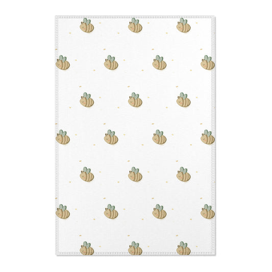 Ragon Sleepy Bee Area Rug - Bee Pattern Nursery Rug