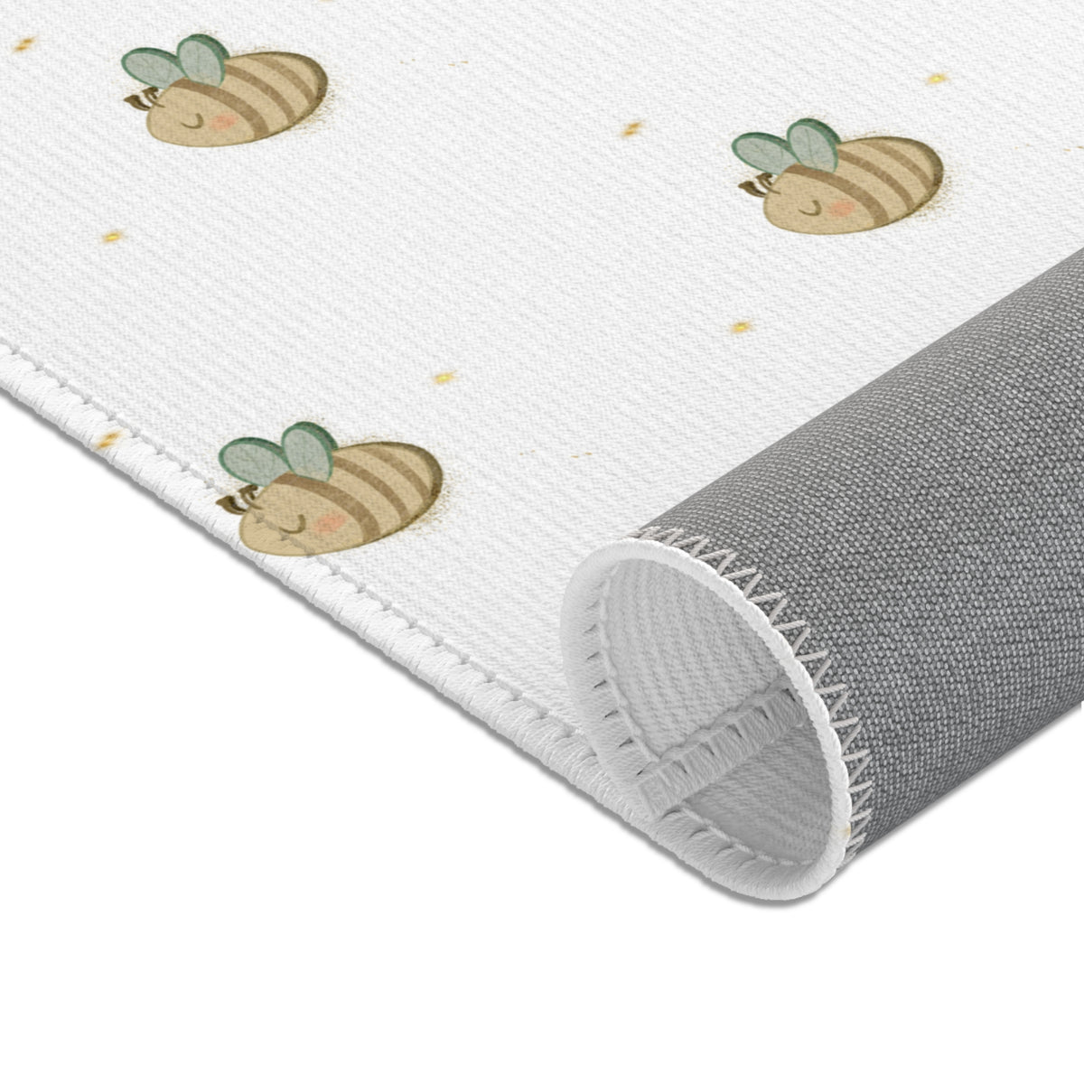 Ragon Sleepy Bee Area Rug - Bee Pattern Nursery Rug