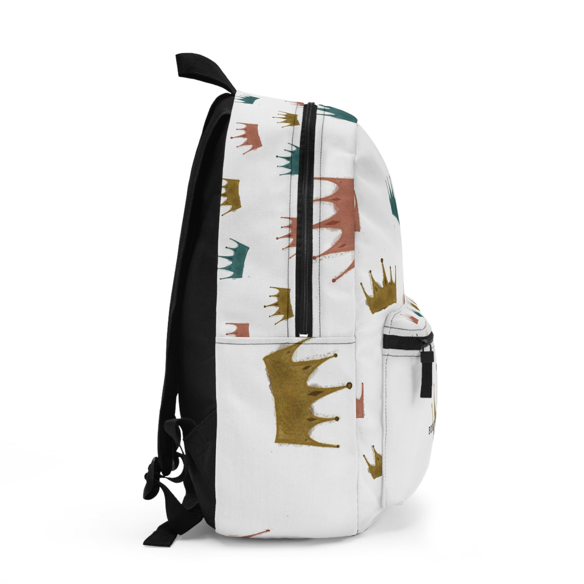 Ragon Born To Love Everyone Watercolor Crown Pattern Backpack — Cute Kids School Bag