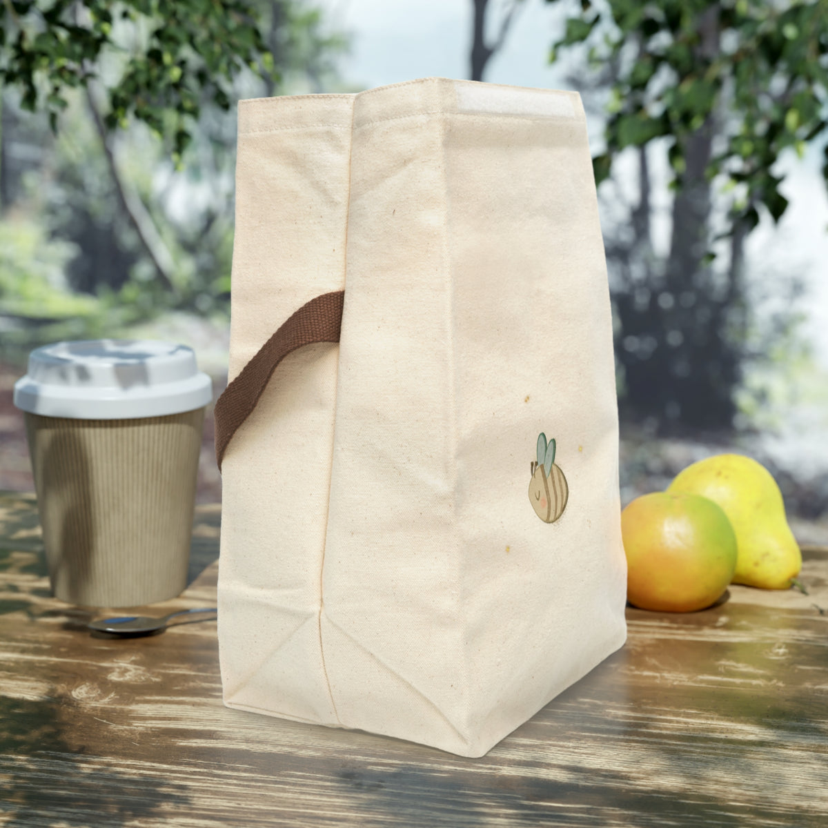 Ragon Bizzy Bee Canvas Lunch Bag with Strap – Insulated Reusable Kids Lunchbox