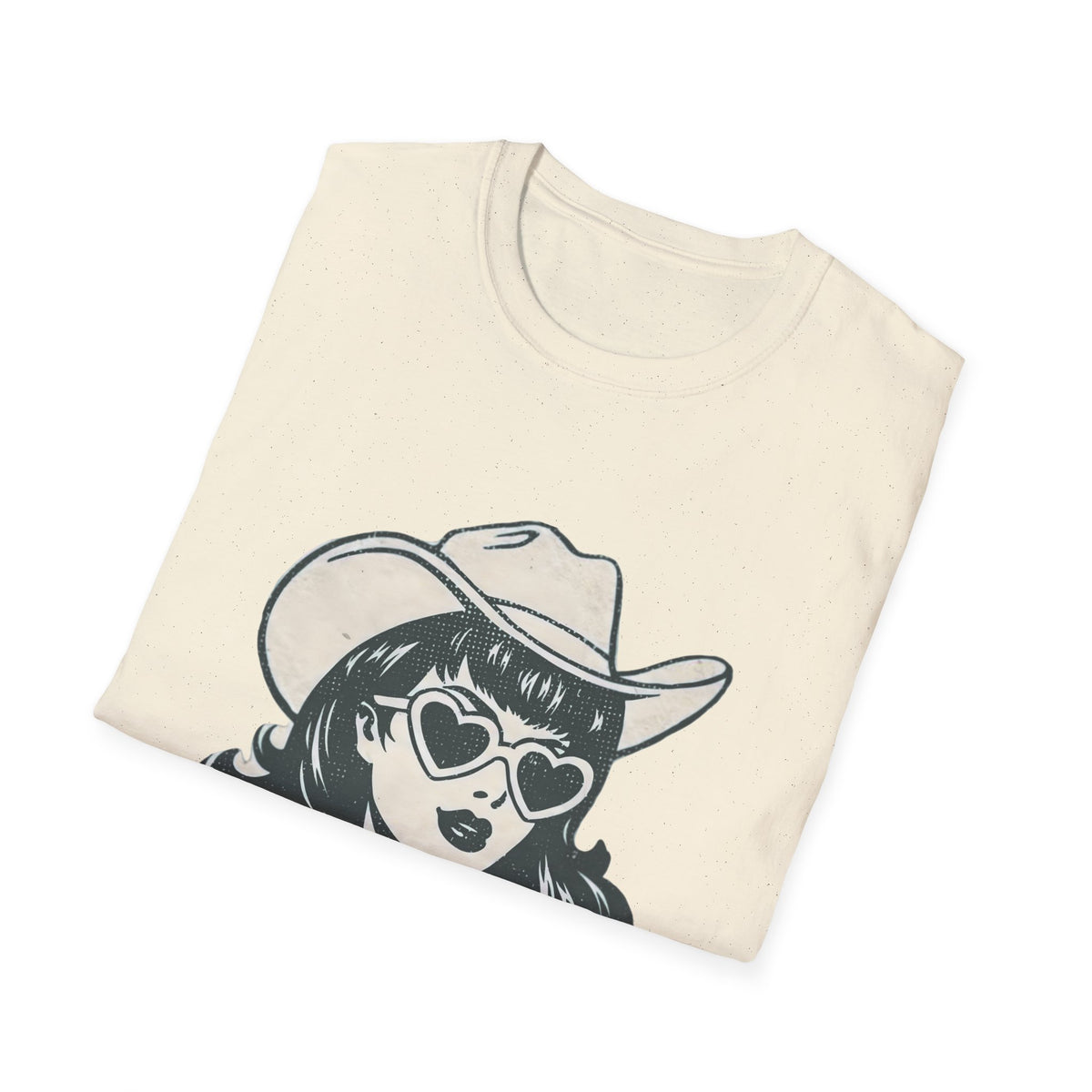 Cowgirl Pinup T-Shirt — Retro Heart Sunglasses Graphic