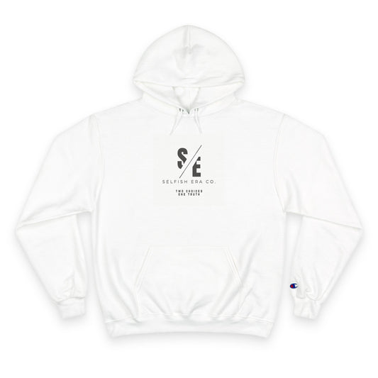 Champion Hoodie — Minimalist 'Selfish Era Co.' Logo Pullover
