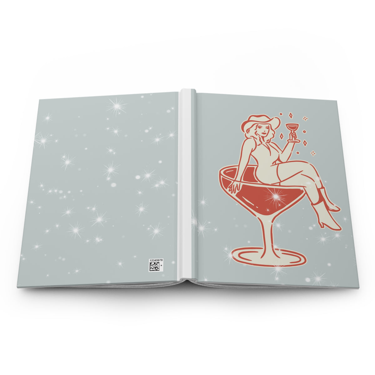Cowgirl Cocktail Hardcover Journal — Sparkling Retro Femme Cocktail Notebook