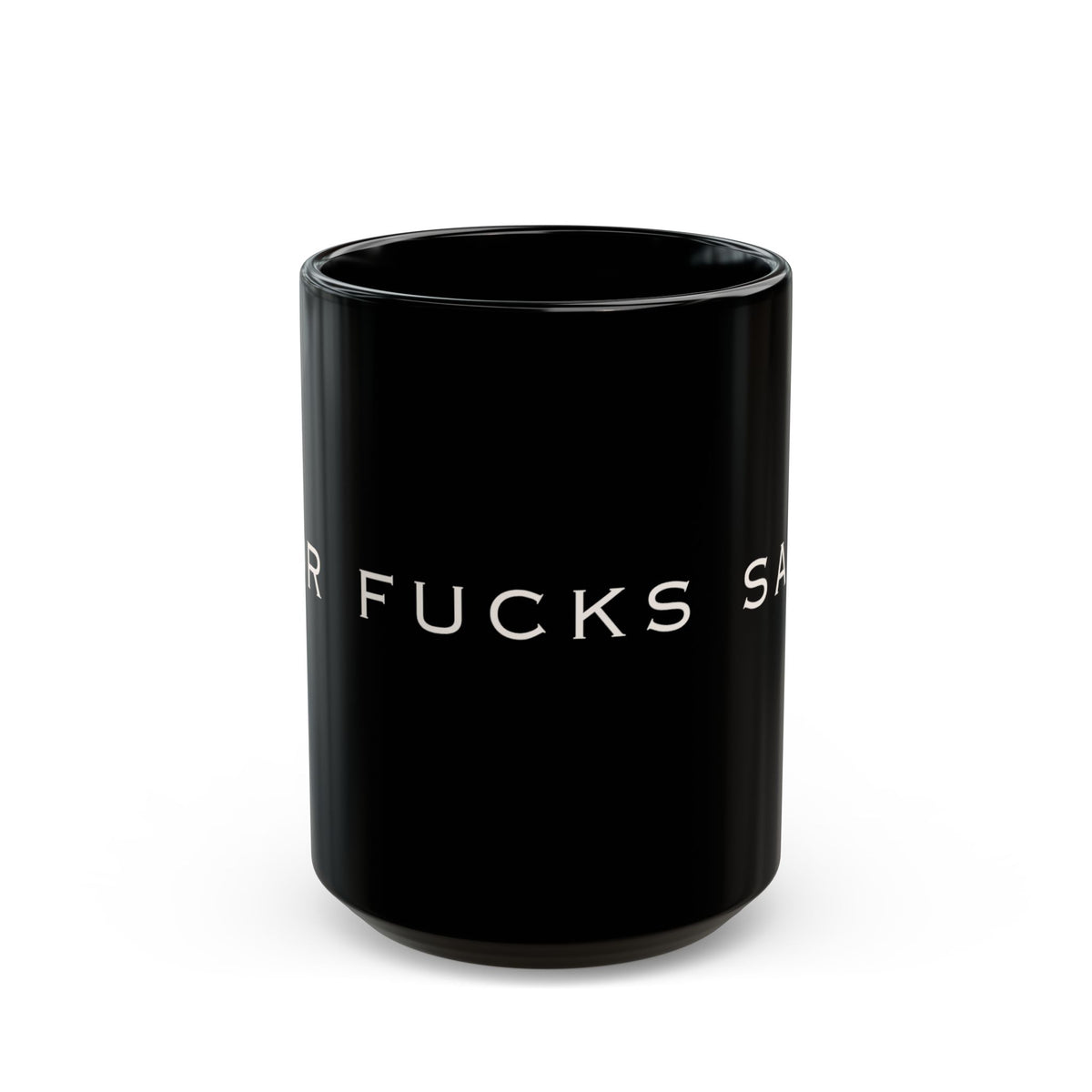 Black Ceramic Mug — 'For Fucks Sake' Minimalist Statement Coffee Cup ( 15oz)