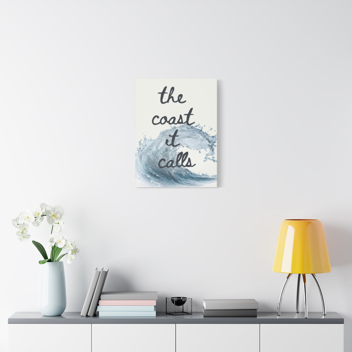 Coast It Calls Matte Canvas Wall Art — Coastal Wave Beach Quote