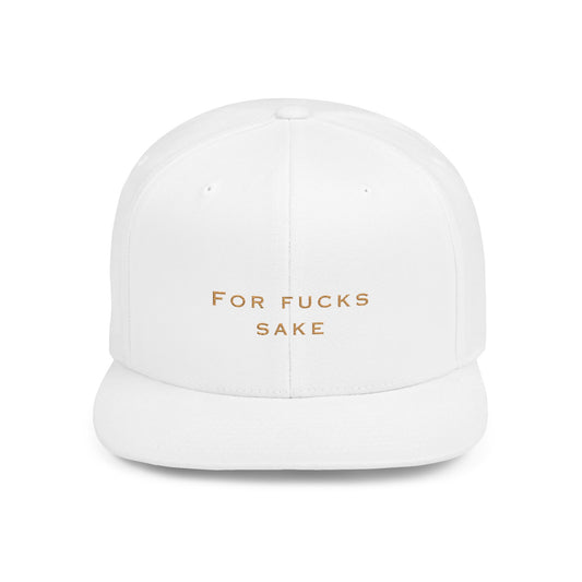 Flat Bill Snapback Hat — "For Foucs Sake" Minimal Embroidered Statement Cap